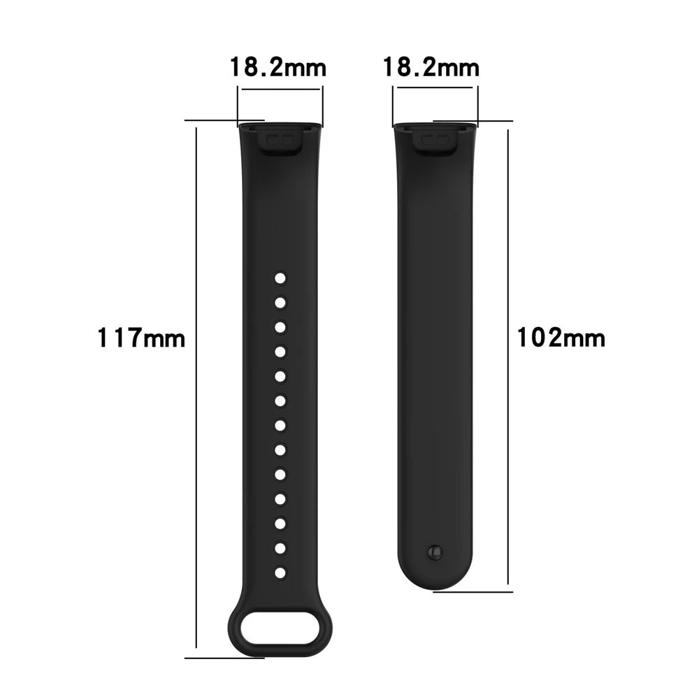 For Xiaomi Redmi Smart Band Pro Solid Color Soft Silicone Watch Band Adjustable Wrist Strap - Black - 5