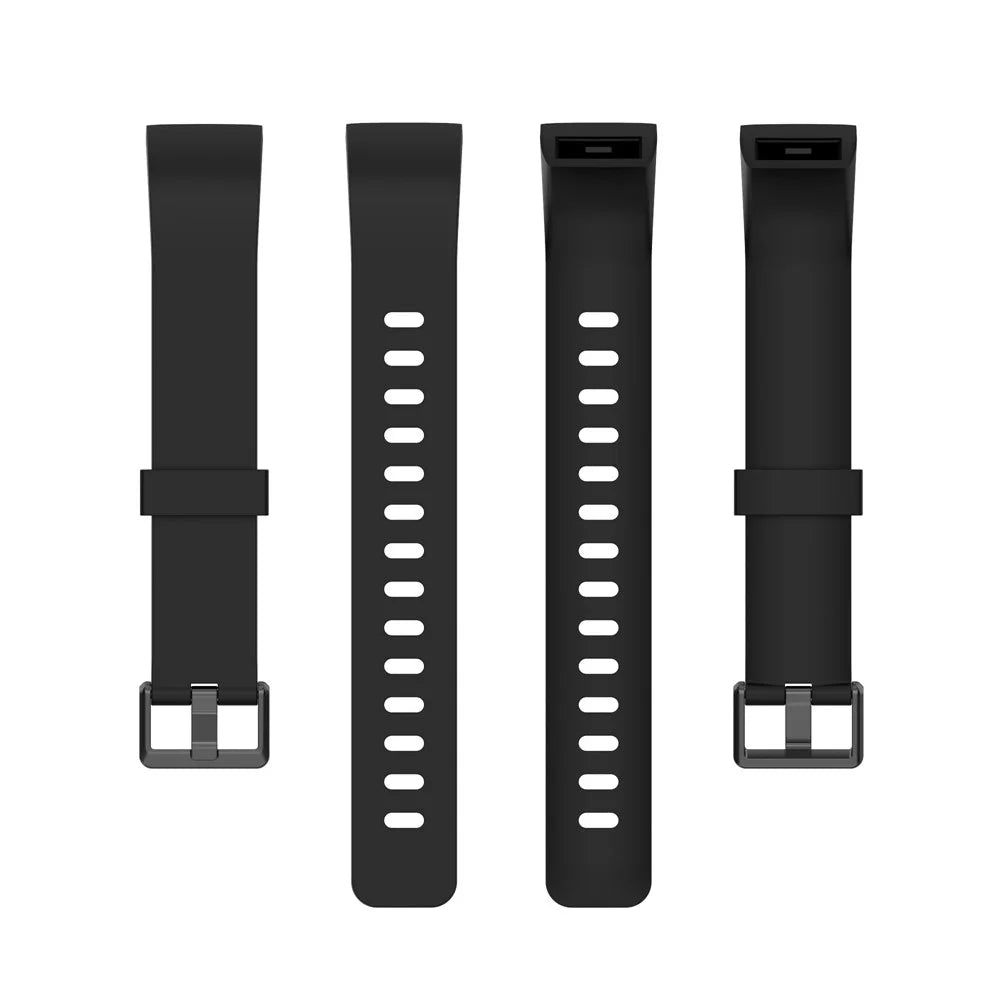 For Realme Band RMA199 Waterproof Silicone Solid Color Watch Band Replacement Watch Strap - Black - 4