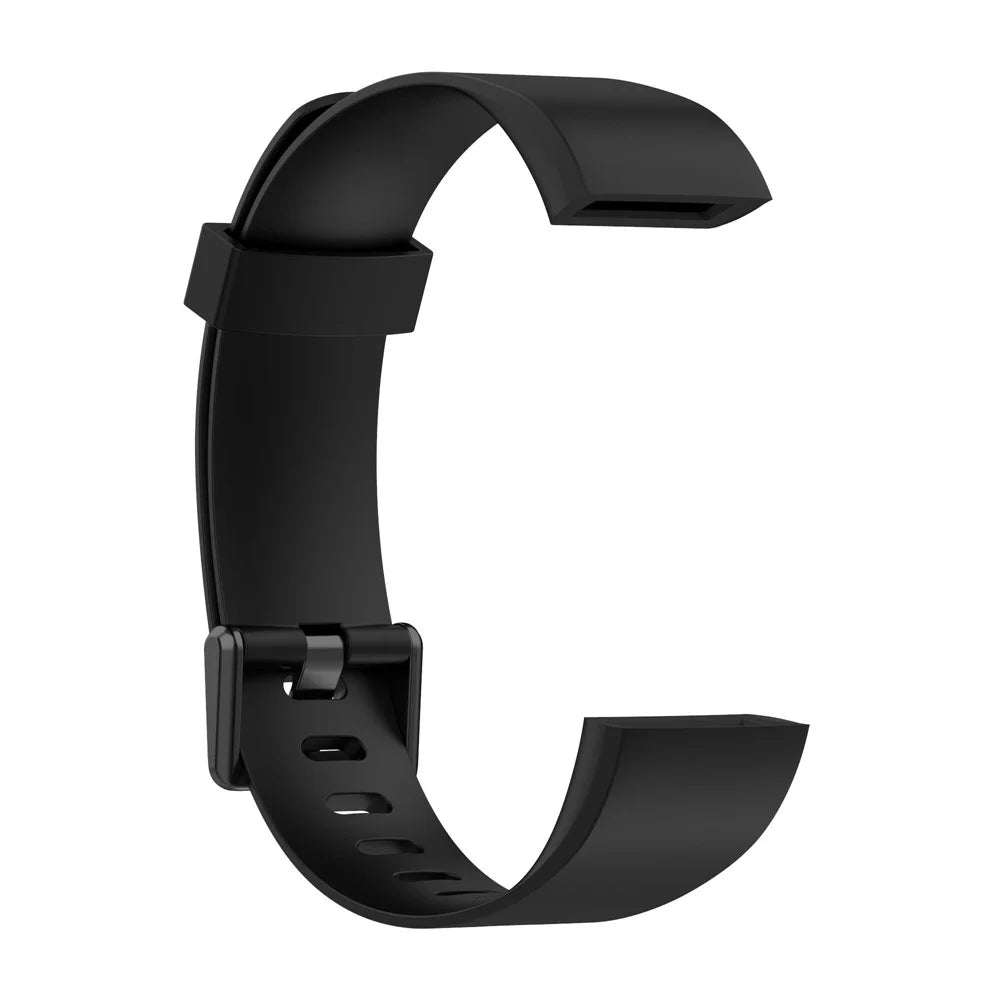 For Realme Band RMA199 Waterproof Silicone Solid Color Watch Band Replacement Watch Strap - Black - 6