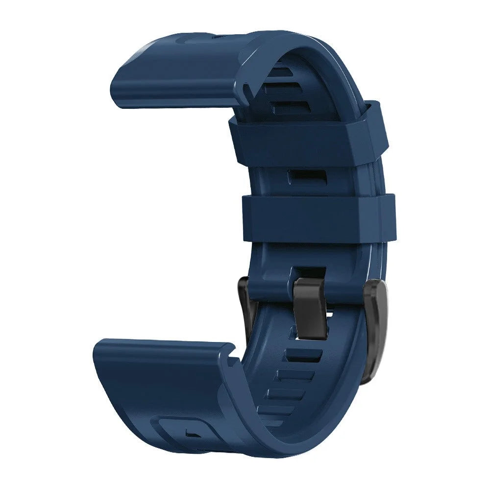For Garmin Fenix 7X Wear-resistant Silicone Watch Band Replacement Adjustable Wrist Strap with Buckle - Dark Blue - 4