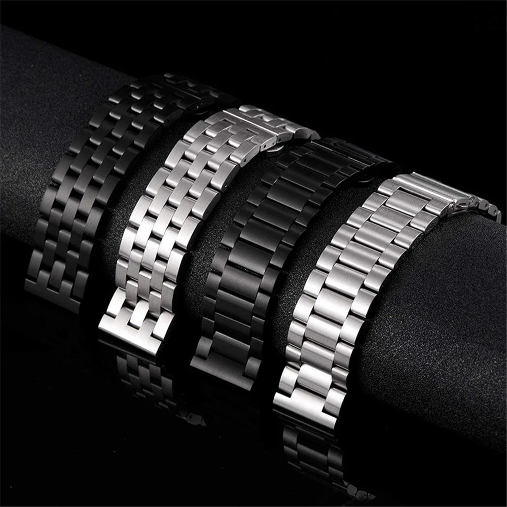 For Huawei Watch 1st Generation/Band S1/Watch Fit/TalkBand B5 18mm Stainless Steel 5 Beads Watch Band Replacement Wrist Strap - Silver - 5