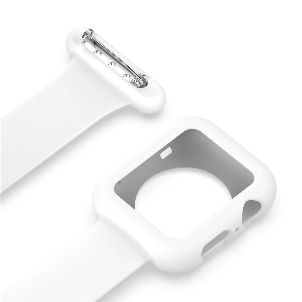For Apple Watch Series 11 10 42mm / 9 8 7 41mm / SE3 SE2 SE 6 5 4 40mm / 3 2 1 38mm Shockproof Silicone Smartwatch Frame Protector Watch Band Replacement - White - 6