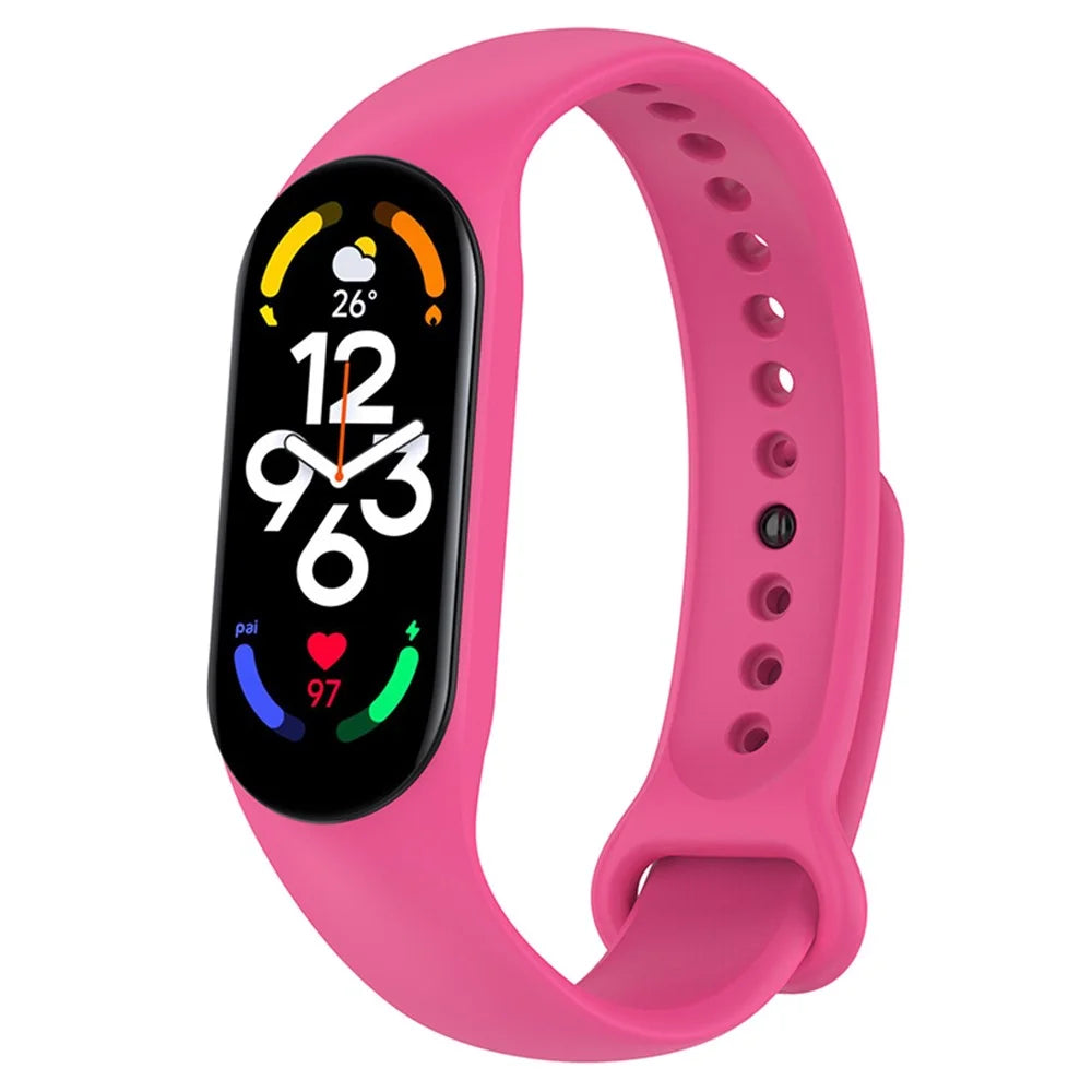 For Xiaomi Mi Band 7/6/5 TPU Watch Band Quick Release Wrist Strap for Sports Watch Replacement Accessories - Deep Pink - 2