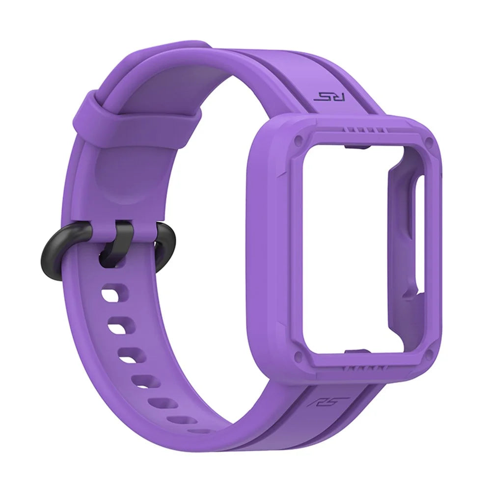 For Xiaomi Redmi Watch/Redmi Watch 2/Mi Watch Lite/Mi Watch Lite 2 Smart Watch Strap Soft Silicone Wrist Band with Watch Case - Purple - 2