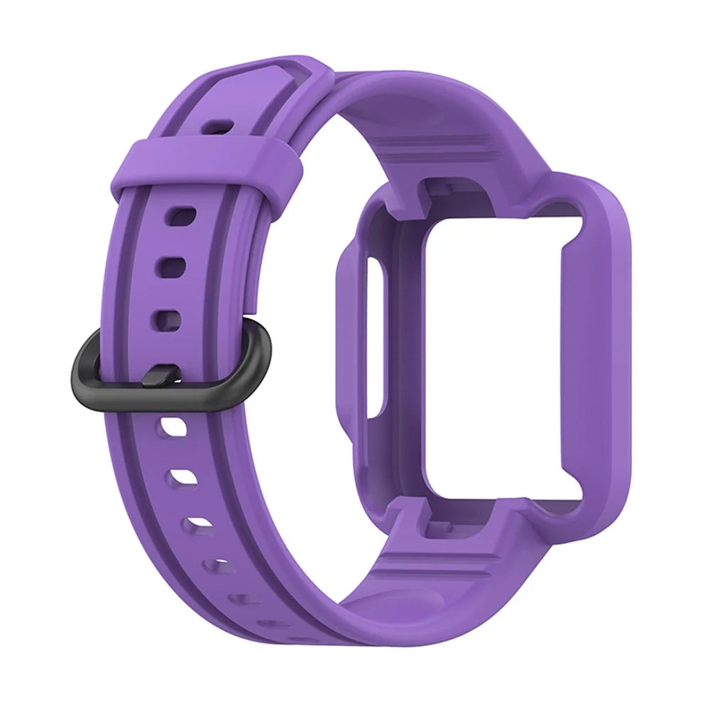 For Xiaomi Redmi Watch/Redmi Watch 2/Mi Watch Lite/Mi Watch Lite 2 Smart Watch Strap Soft Silicone Wrist Band with Watch Case - Purple - 3
