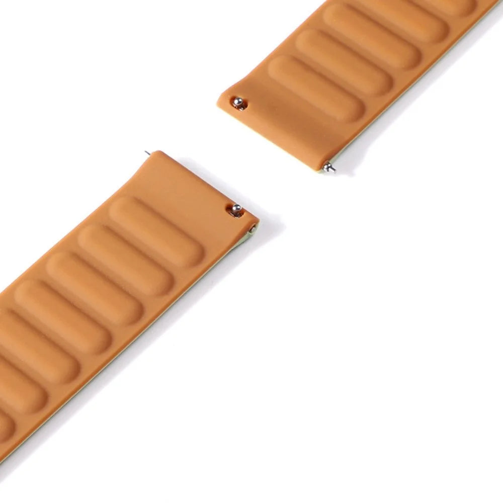 For Samsung Gear S3 Frontier/Classic/Garmin Forerunner 255 22mm Magnetic Watch Strap Silicone Wrist Band Replacement - Brown - 4