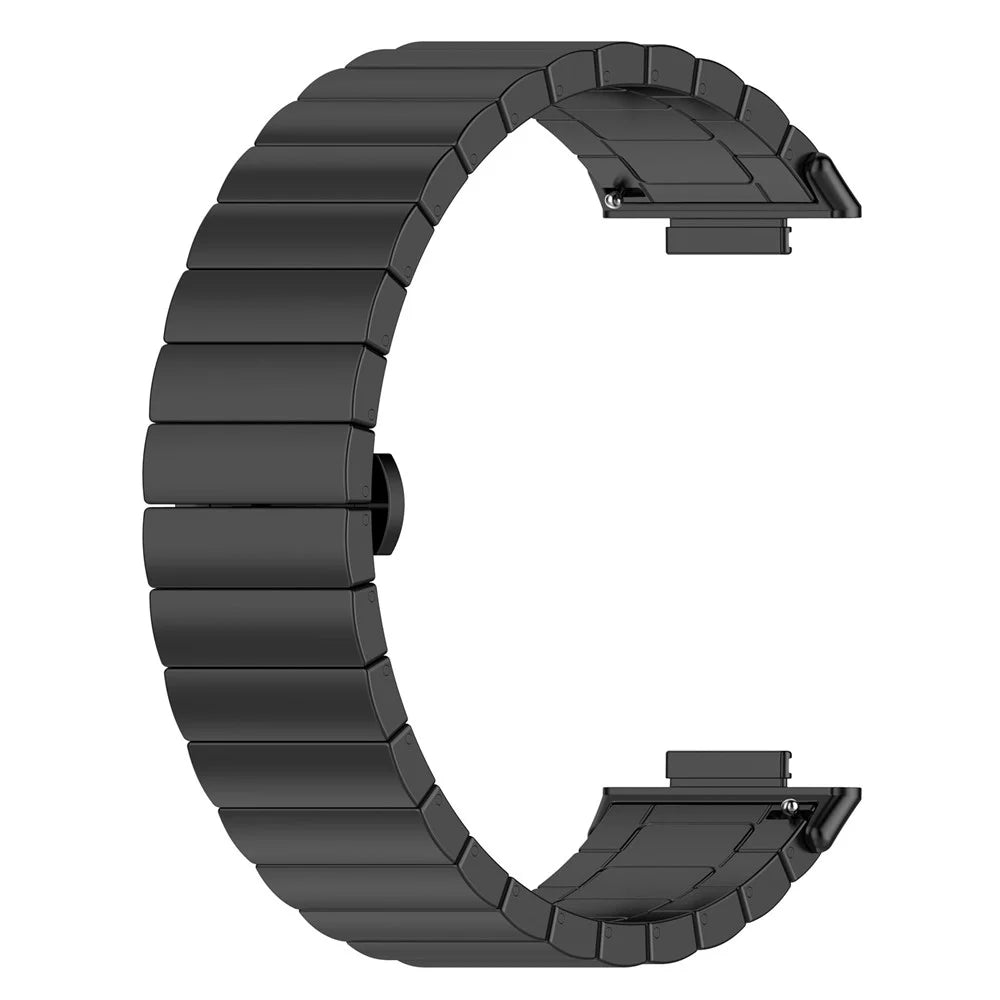 For Huawei Watch Fit 2 Smart Watch Band Buckle Design Metal Wrist Strap Replacement - Black - 3