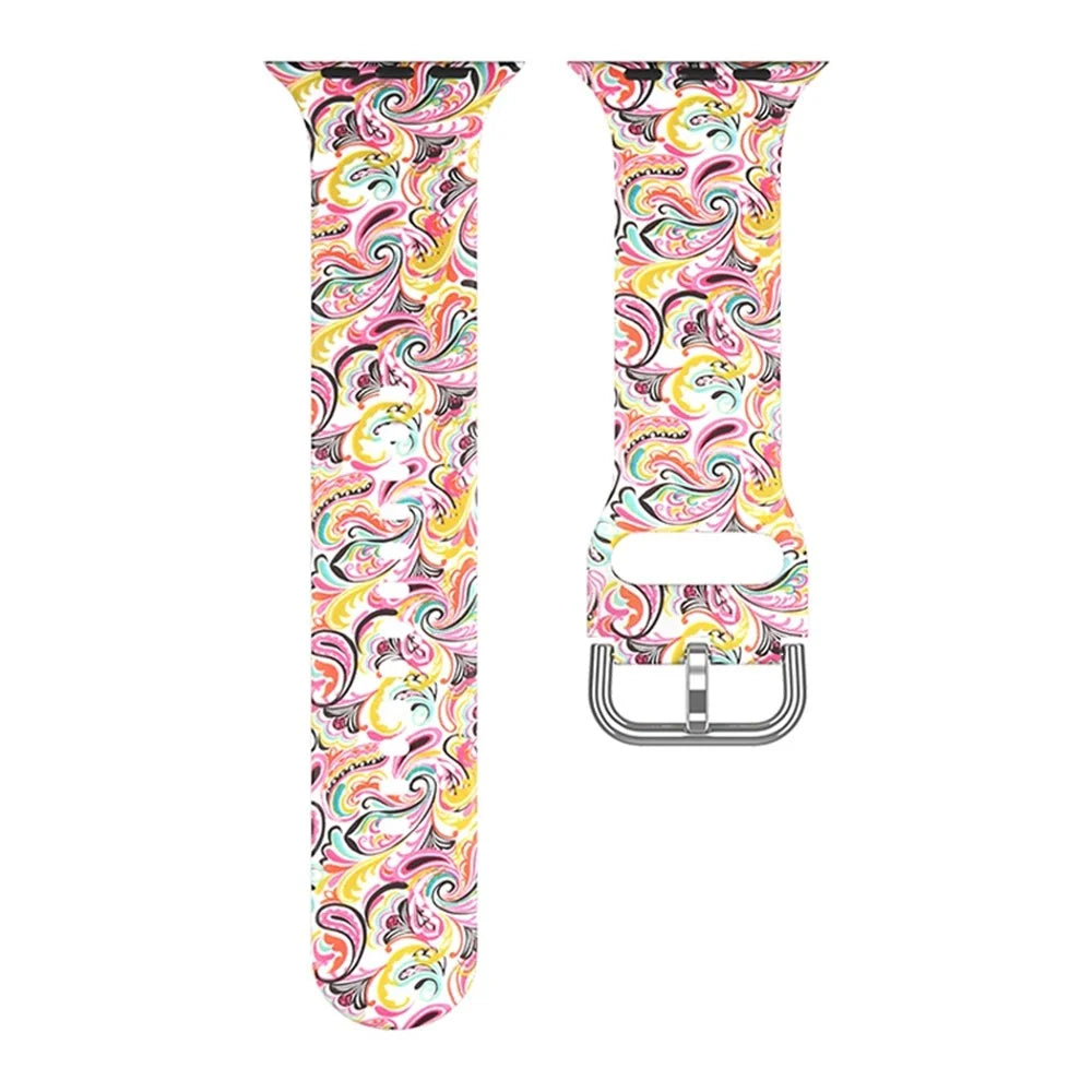 For Apple Watch Series 11 10 42mm / 9 8 7 41mm / SE3 SE2 SE 6 5 4 40mm / 3 2 1 38mm Silicone Watch Strap - Color Cloud - 3