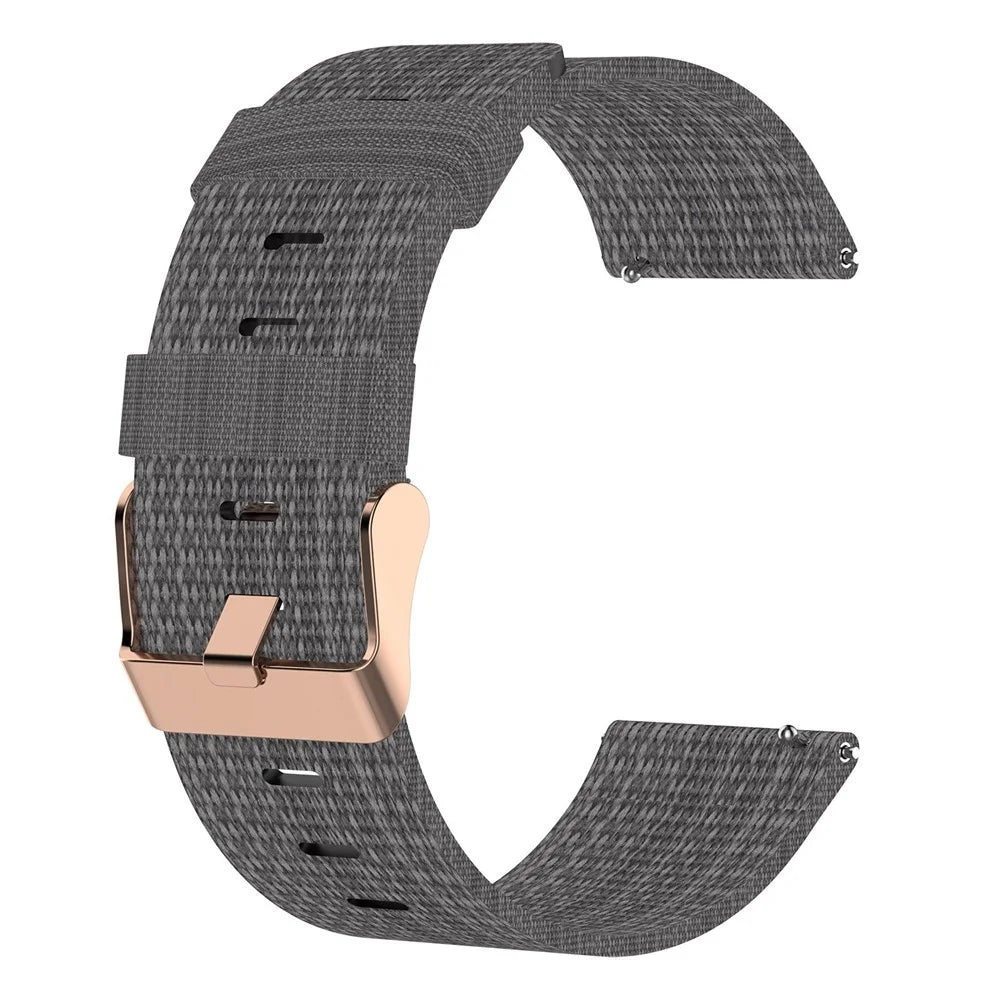For Samsung Galaxy Watch 5 40mm / 44mm / Watch 5 Pro 45mm Nylon Watch Band Pink Buckle Adjustable Wrist Strap - Dark Grey - 4
