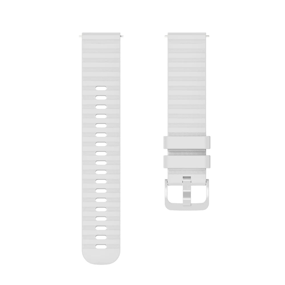 For Garmin Approach S40 / Venu Sq / Samsung Galaxy Watch3 41mm / Gear Sport Silicone Watch Bands 20mm Quick Release Wave Grain Dots Straps Replacement - White - 4