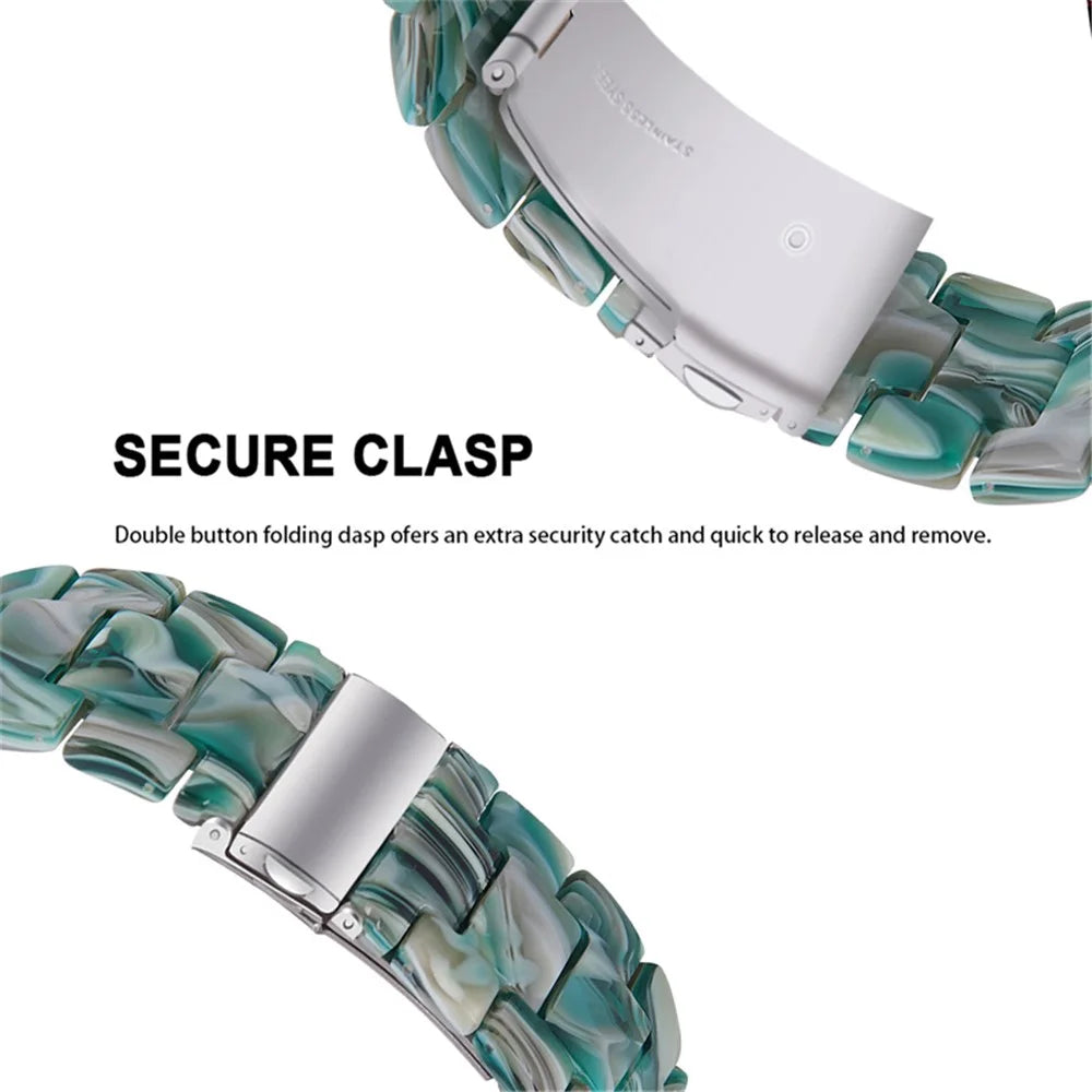 For Apple Watch Series 6 / 5 / 4 / SE / SE (2022) 40mm Watch Band 3 Beads Resin Replacement Wrist Strap with Transparent Watch Case - Dazzle Green - 3