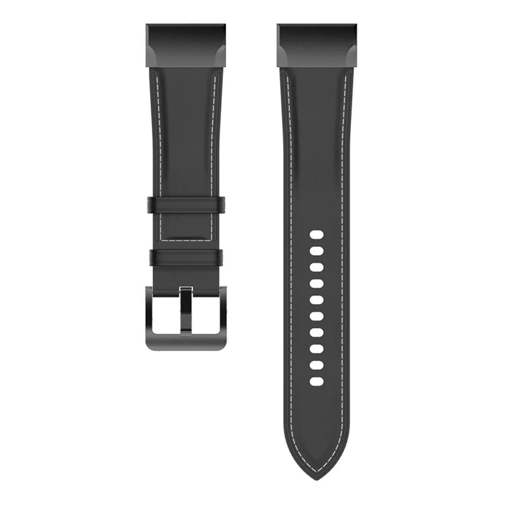 For Garmin Fenix 7 / Instinct 2 / Fenix 5 / Forerunner 935 / Forerunner 945 Watch Strap Genuine Leather Smart Watch Band with Tool - Black - 3