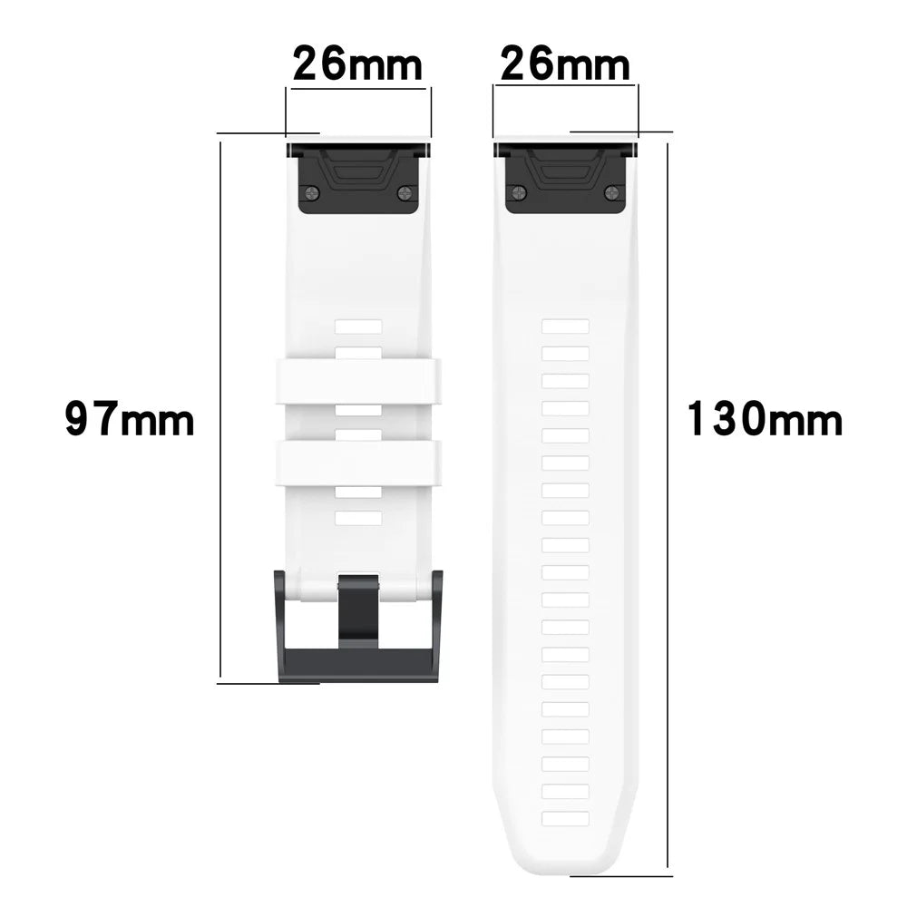 For Garmin Enduro / Tactix Delta / Tactix 7 Pro Dual Colors Replacement Wrist Band 26mm Textured Silicone Watch Strap - Blackish Green  /  Black - 6