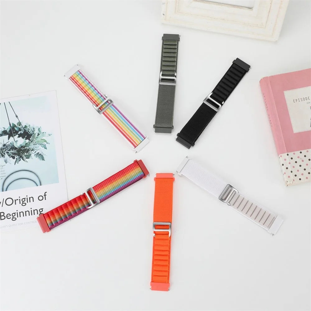 For Realme Watch 3 / Huami Amazfti GTR 4 / GTR 4 Pro Replacement Nylon Smartwatch Band 22mm Universal Adjustable Wrist Strap - Colorful - 5