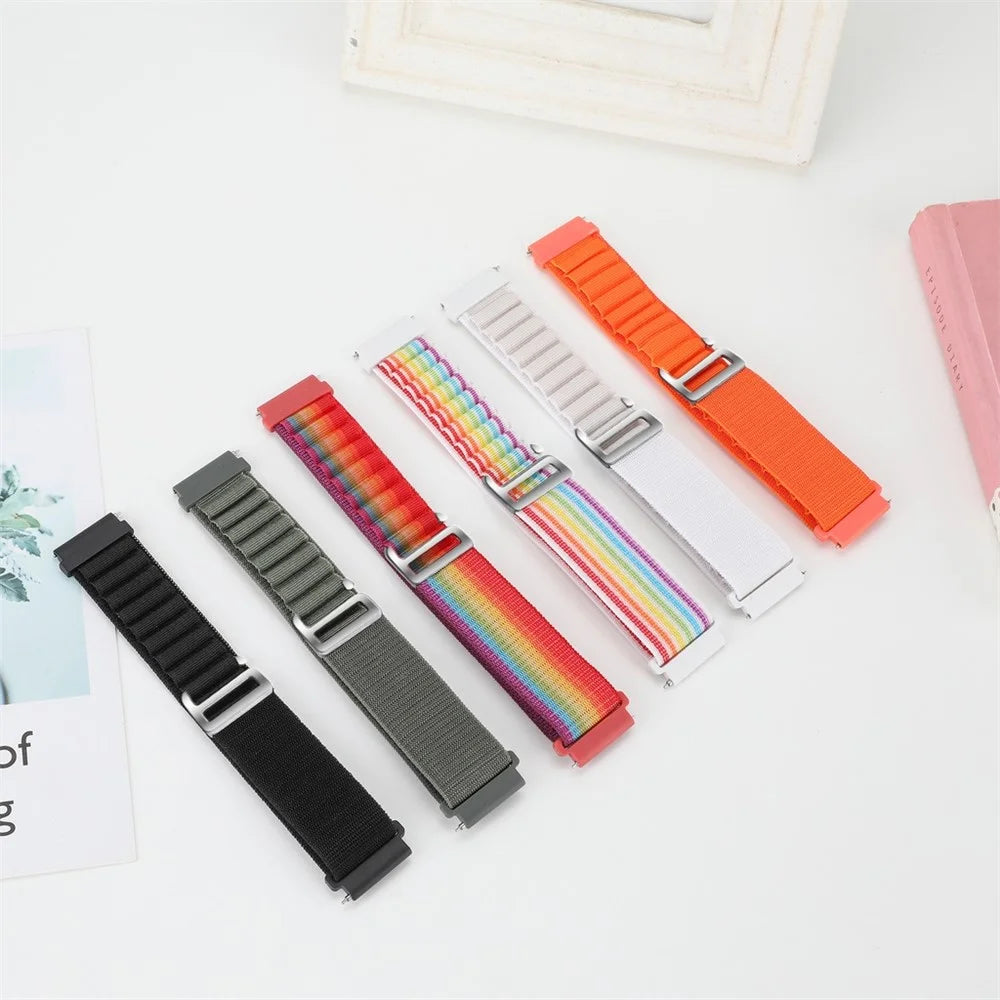 For Garmin Forerunner 255S / Venu 2S Stylish Nylon Wrist Band 18mm Universal Adjustable Smartwatch Strap - Colorful - 3