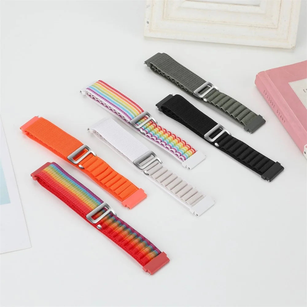 For Garmin Forerunner 255S / Venu 2S Stylish Nylon Wrist Band 18mm Universal Adjustable Smartwatch Strap - Colorful - 4