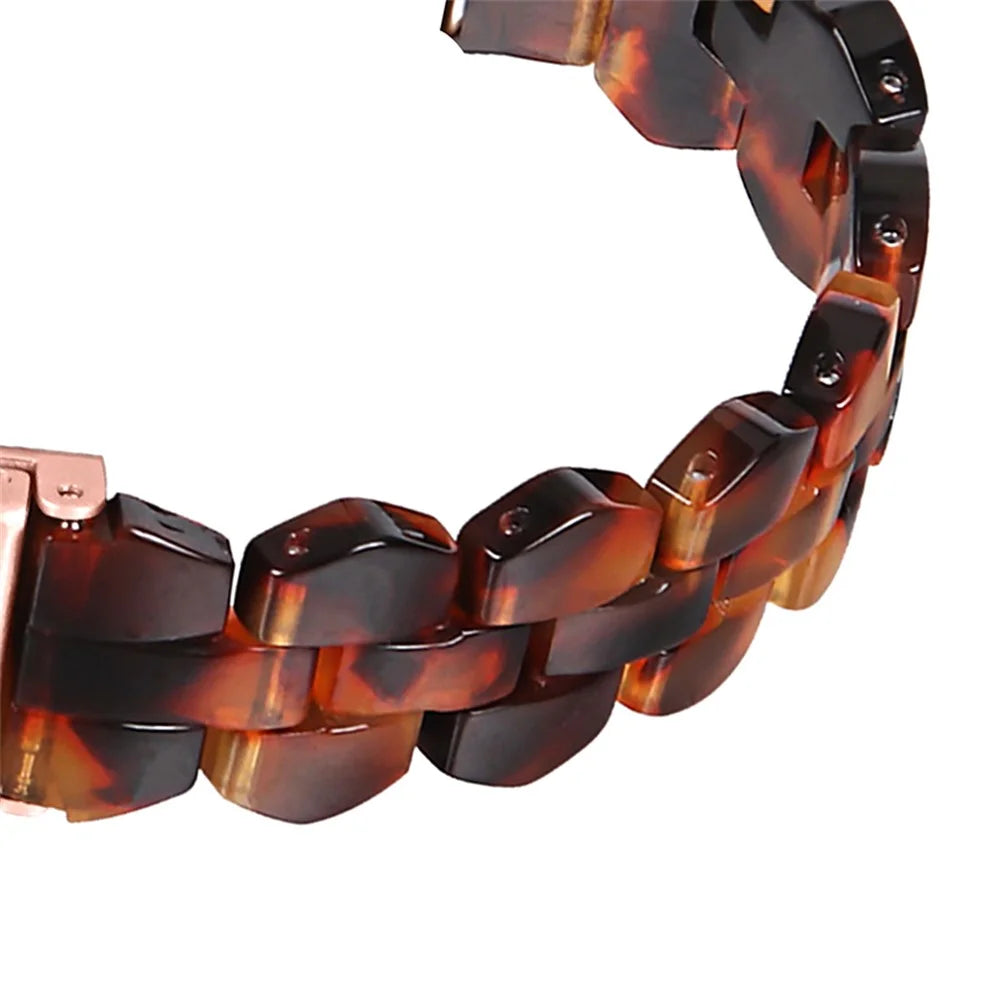 Watch Strap for Apple Watch Series 11 10 42mm / 9 8 7 41mm / SE3 SE2 SE 6 5 4 40mm / 3 2 1 38mm Resin Watch Band Quick Release - Tortoiseshell Color - 3