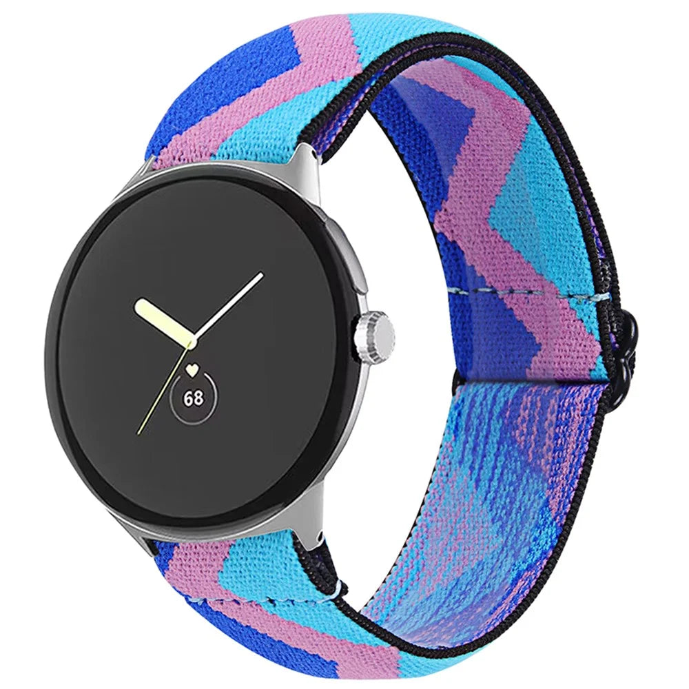 For Google Pixel Watch 4 41mm / Watch 3 41mm / Watch 2 / Watch Braided Watch Band Breathable Adjustable Wrist Strap Replacement with Silver Adapter  - 1 - 5