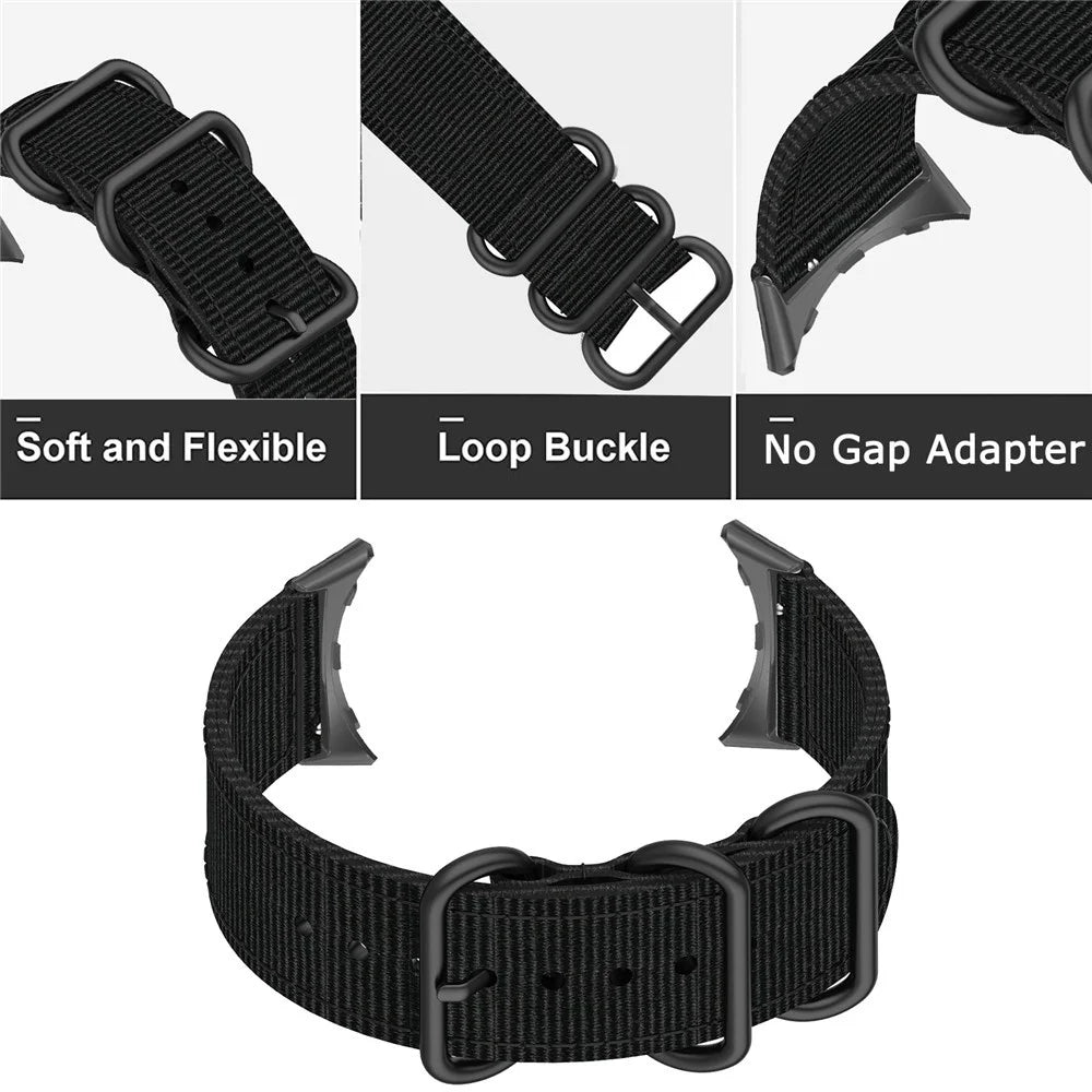 For Google Pixel Watch 4 41mm / Watch 3 41mm / Watch 2 / Watch Nylon Strap Adjustable Watchband Smart Bracelet Breathable Band with Loop Buckle for Women / Men - Black - 2