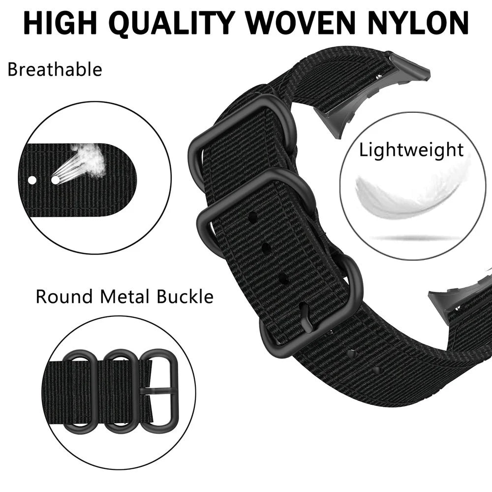 For Google Pixel Watch 4 41mm / Watch 3 41mm / Watch 2 / Watch Nylon Strap Adjustable Watchband Smart Bracelet Breathable Band with Loop Buckle for Women / Men - Black - 3