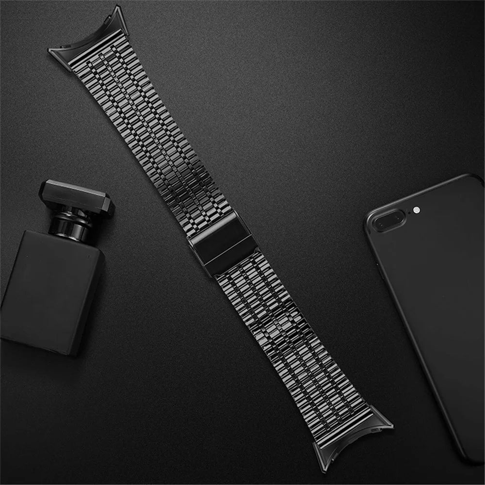 Metal Watch Strap for Google Pixel Watch 4 41mm / Watch 3 41mm / Watch 2 / Watch Dual Buckle Design Watch Band - Black - 4