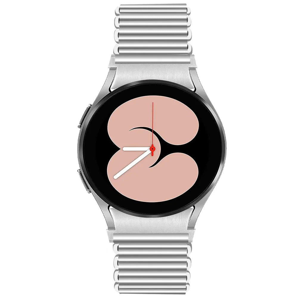 For Samsung Galaxy Watch4 Active 40mm 44mm / Watch4 Classic 42mm 46mm Watch Band Stainless Steel Hollow Strap - Silver - 4