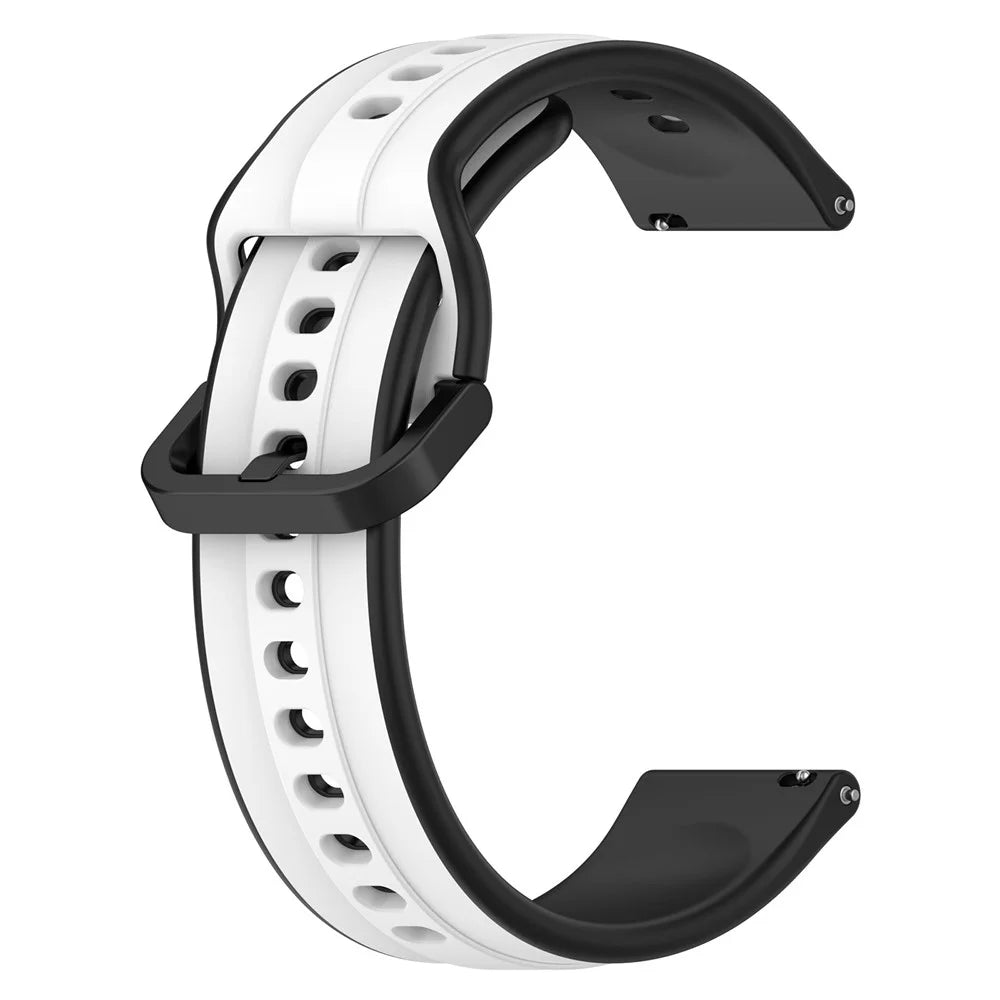 For Samsung Galaxy Watch3 41mm 45mm / Huawei Watch 3 Soft Silicone Watch Band 22mm Dual Color Watch Strap Replacement - White / Black - 2