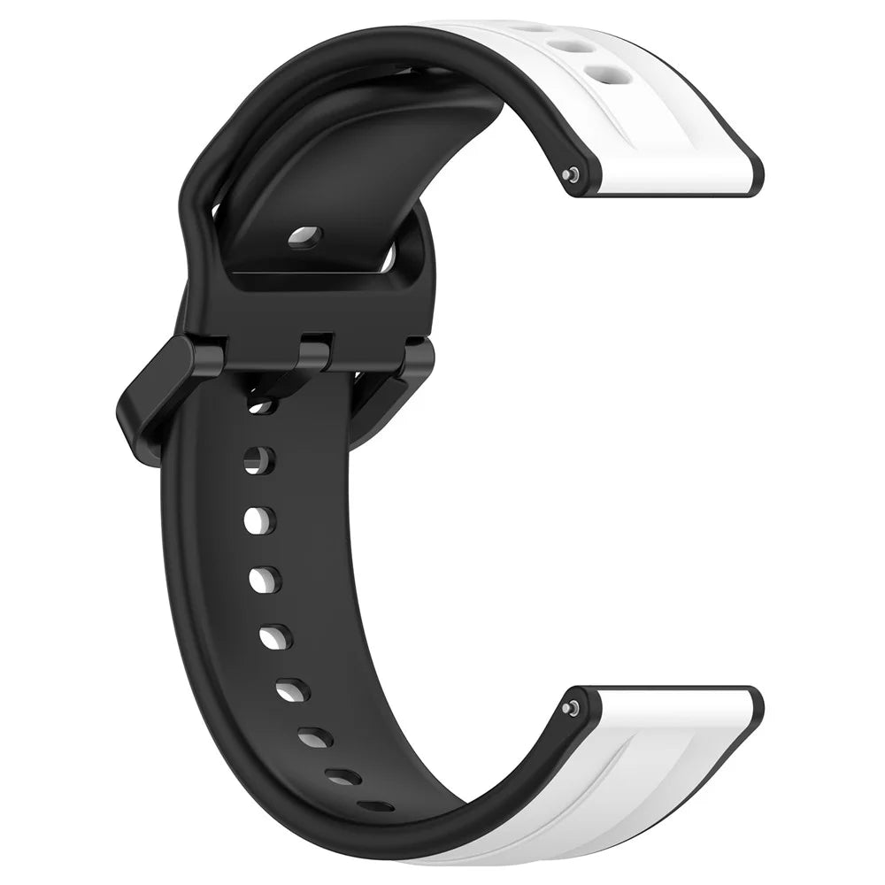 For Samsung Galaxy Watch3 41mm 45mm / Huawei Watch 3 Soft Silicone Watch Band 22mm Dual Color Watch Strap Replacement - White / Black - 3