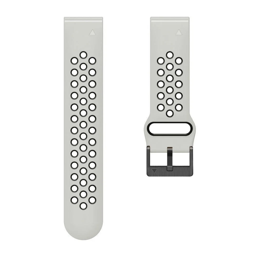 For Garmin Tactix Delta / Enduro / Fenix 7X Silicone Watch Band Dual Color Quick Release Wrist Strap - White / Black - 3