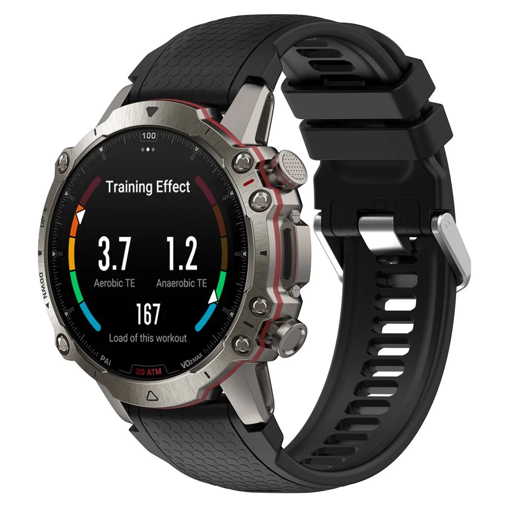 A2029 Quick Release Watch Strap for Huami Amazfit Falcon , 22mm Soft Silicone Replacement Watch Band - Black - 5