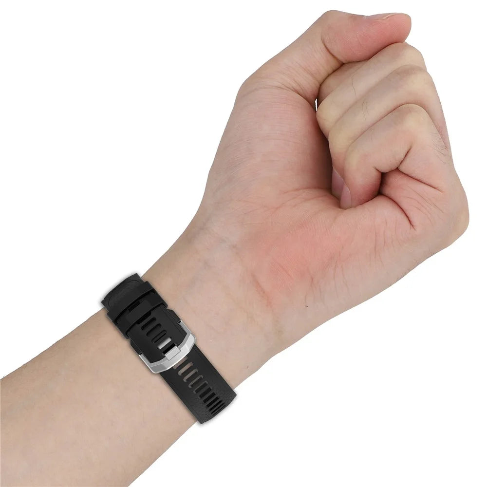 A2029 Quick Release Watch Strap for Huami Amazfit Falcon , 22mm Soft Silicone Replacement Watch Band - Black - 7
