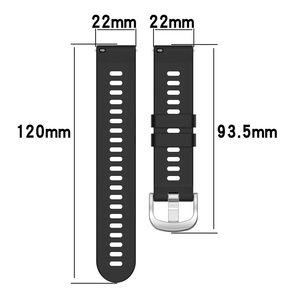 For Garmin Forerunner 265 Silicone Watch Band 22mm Cross Stripe Soft Sport Replacement Watch Strap - Black - 7
