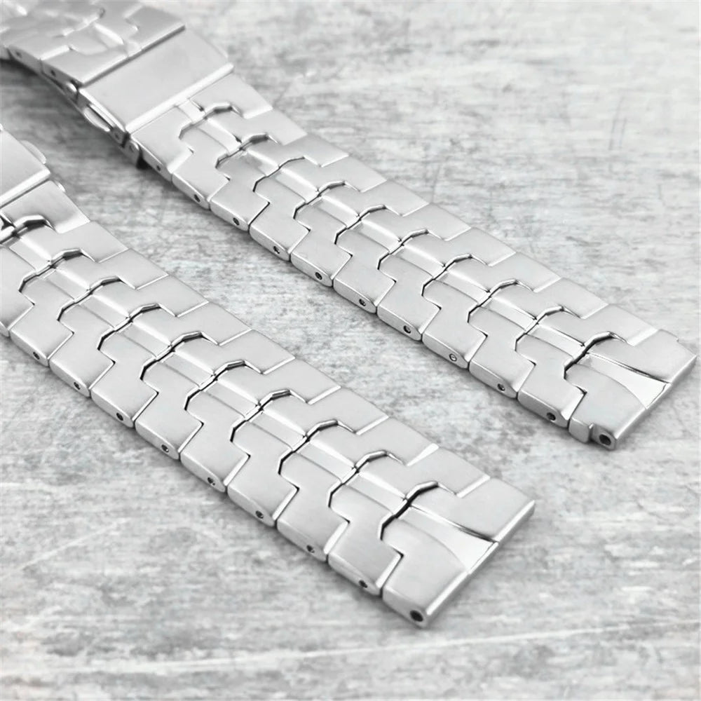 For Garmin Venu 2 / Forerunner 265 / 255 22mm Stainless Steel Watch Strap Replacement Watchband - Silver - 4