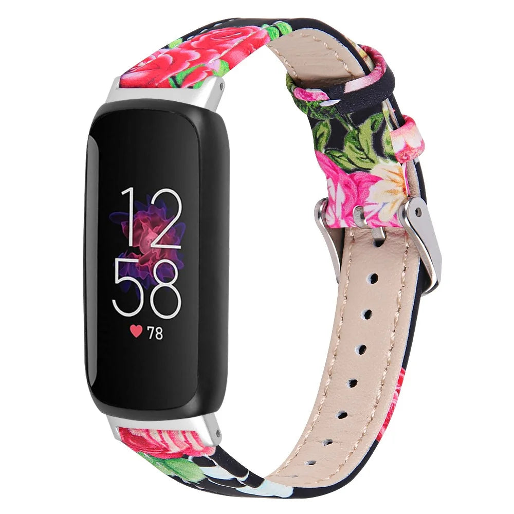 For Fitbit Inspire 3 Replacement Watch Strap Stitching Lines Top Layer Genuine Leather Wrist Band - Style A - 2
