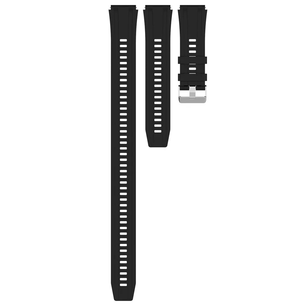 Strap For Huawei Watch Ultimate / GT 3 SE / GT 3 Pro 46mm / GT Runner / GT 3 46mm , 22mm Silicone Watch Bands with Extension Strap - Black - 5