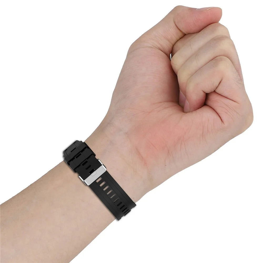 Strap For Huawei Watch Ultimate / GT 3 SE / GT 3 Pro 46mm / GT Runner / GT 3 46mm , 22mm Silicone Watch Bands with Extension Strap - Black - 6