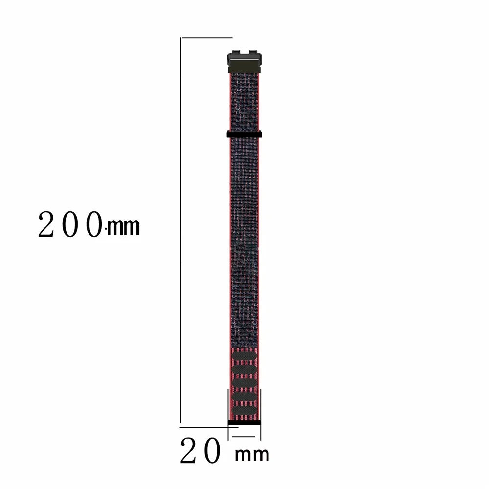 For Huawei Band 8 / Band 8 NFC / Band 9 / Band 9 NFC Nylon Watch Band Adjustable Sport Loop Breathable Replacement Strap - Black / Red - 3