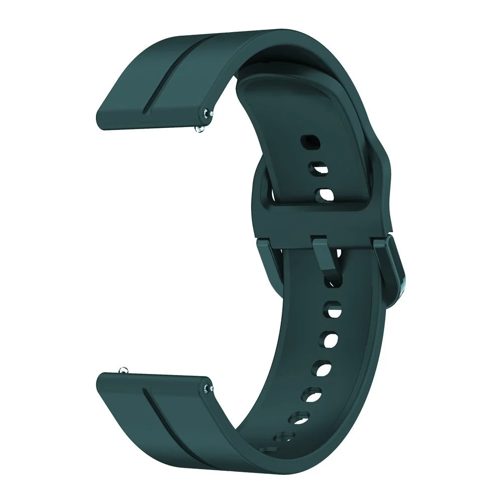 For Garmin Forerunner 265 / 255 / Vivoactive 4 / Venu 2 Silicone Watch Strap 22mm Watch Band with Square Buckle - Blackish Green - 3