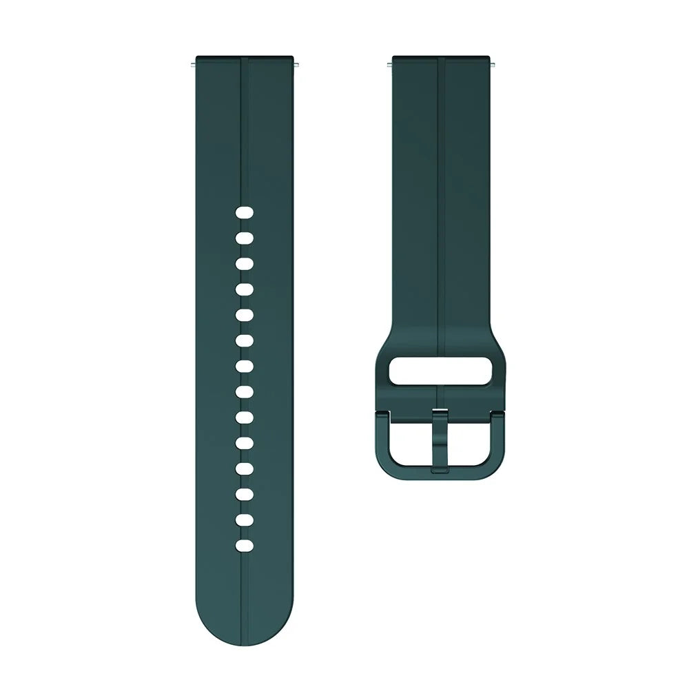 For Garmin Forerunner 265 / 255 / Vivoactive 4 / Venu 2 Silicone Watch Strap 22mm Watch Band with Square Buckle - Blackish Green - 4