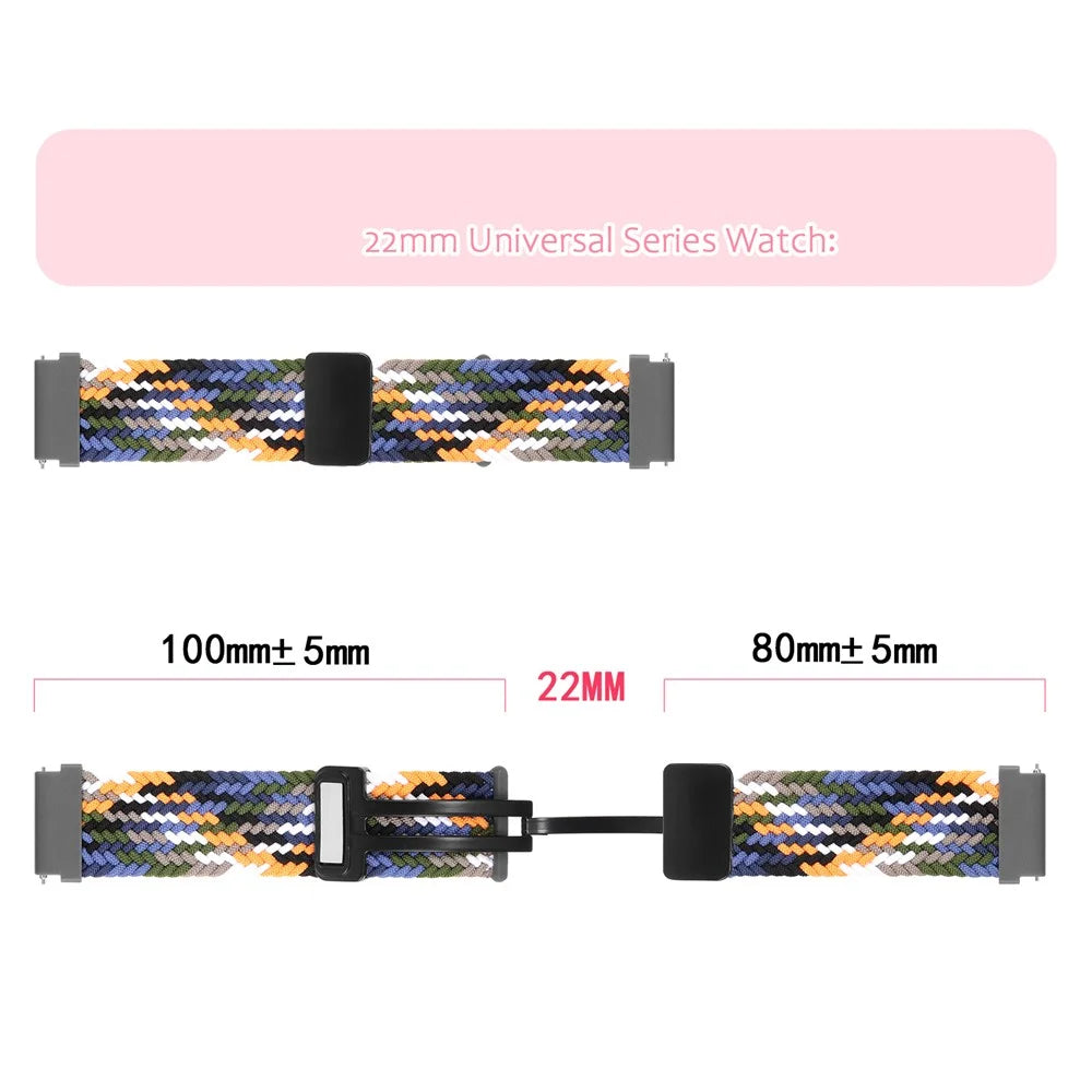 22mm Replacement Band for Garmin Forerunner 265 / 255 / Vivoactive 4 Nylon Watch Strap with Folding Buckle - Colorful - 3