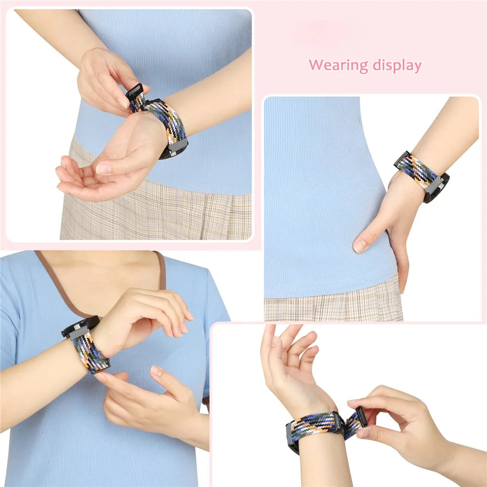20mm Nylon Watch Bands for Garmin vivomove Trend / Style / Luxe Folding Buckle Adjustable Braided Strap - Denim - 6