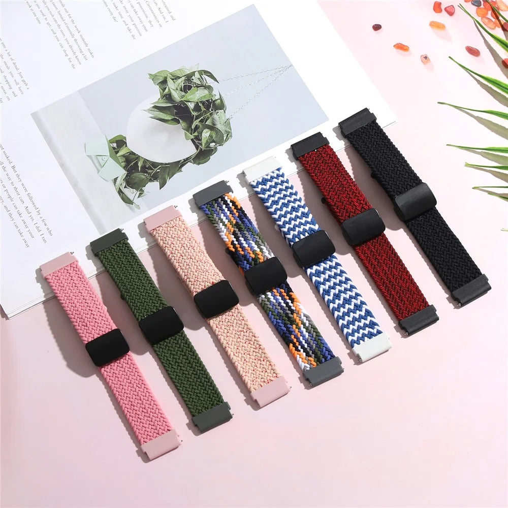 20mm Nylon Watch Bands for Garmin vivomove Trend / Style / Luxe Folding Buckle Adjustable Braided Strap - Denim - 7