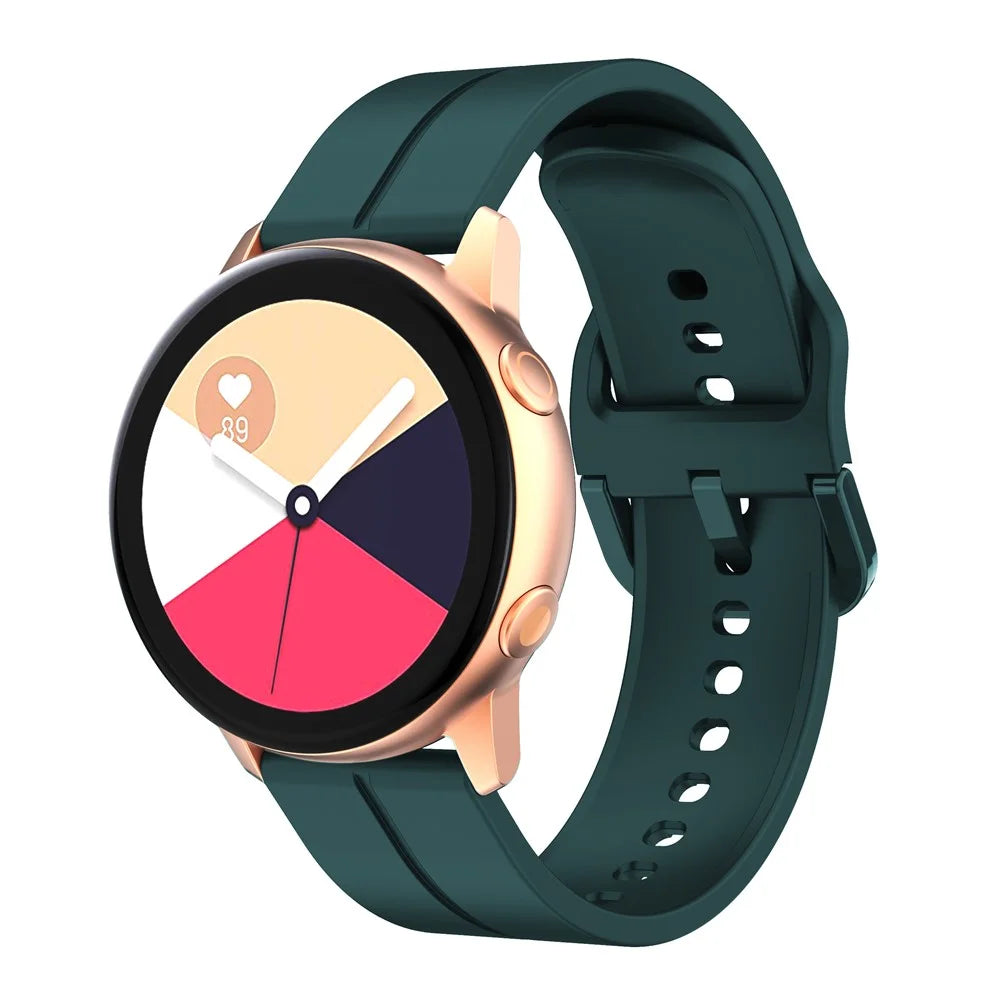For Garmin VivoMove Trend / Luxe / Style 20mm Watch Band Silicone Wrist Strap with Square Buckle - Blackish Green - 2