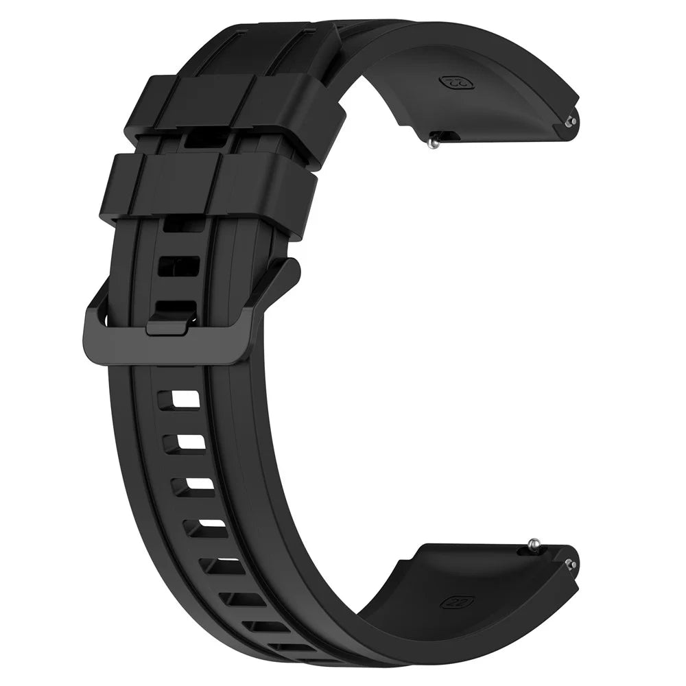 Silicone Watch Bands for Huawei Watch Ultimate , 22mm Replacement Strap Bracelet with Extension Strap - Black - 3