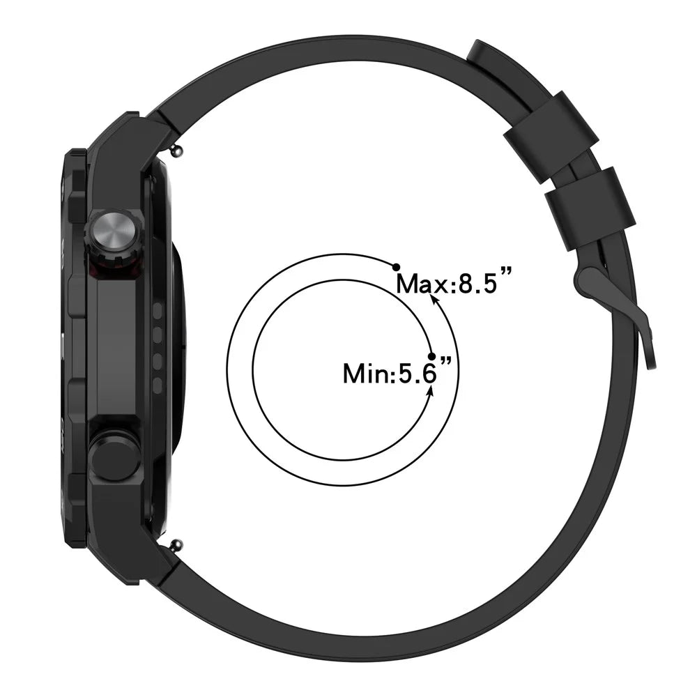 Silicone Watch Bands for Huawei Watch Ultimate , 22mm Replacement Strap Bracelet with Extension Strap - Black - 6
