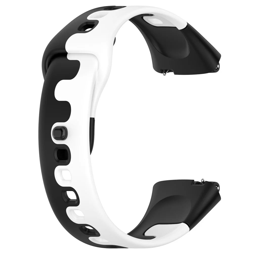 Watch Strap for Xiaomi Redmi Watch 3 Lite / Watch 3 Active Double Color Splicing Replacement Silicone Watchband - Black+White - 2