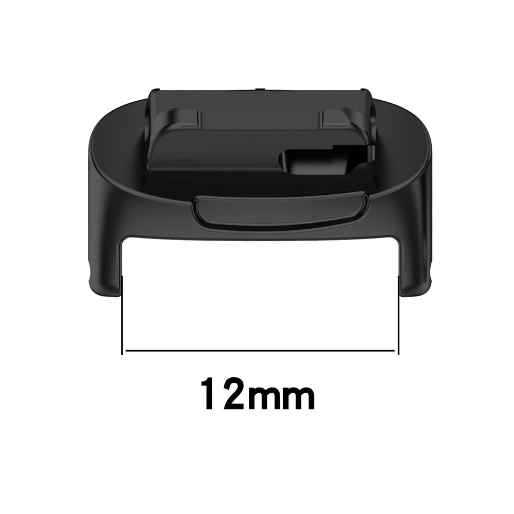 1 Pair For Fitbit Inspire 3 Watchband Adapter for 12mm Watch Strap, Stainless Steel Connector - Black - 3