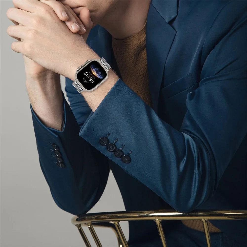 Watch Strap for Apple Watch Series 11 10 42mm / 9 8 7 41mm / SE3 SE2 SE 6 5 4 40mm / 3 2 1 38mm 316L Stainless Steel Watch Band Magnetic Adjustable Strap - Silver - 6
