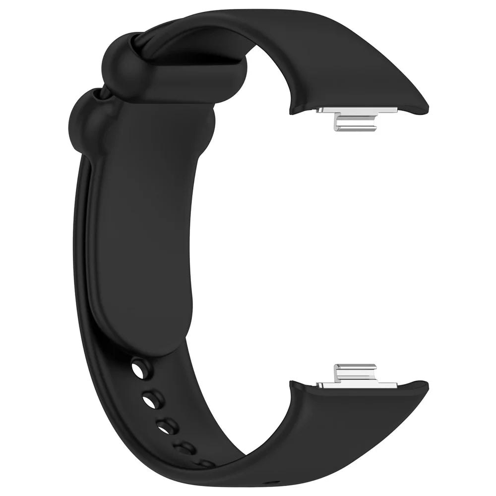 Watch Band for Xiaomi Smart Band 10 Pro / 9 Pro / 8 Pro / Redmi Watch 6 / 5 / 4 Soft Silicone Sport Replacement Strap with Black Buckle - Black - 3