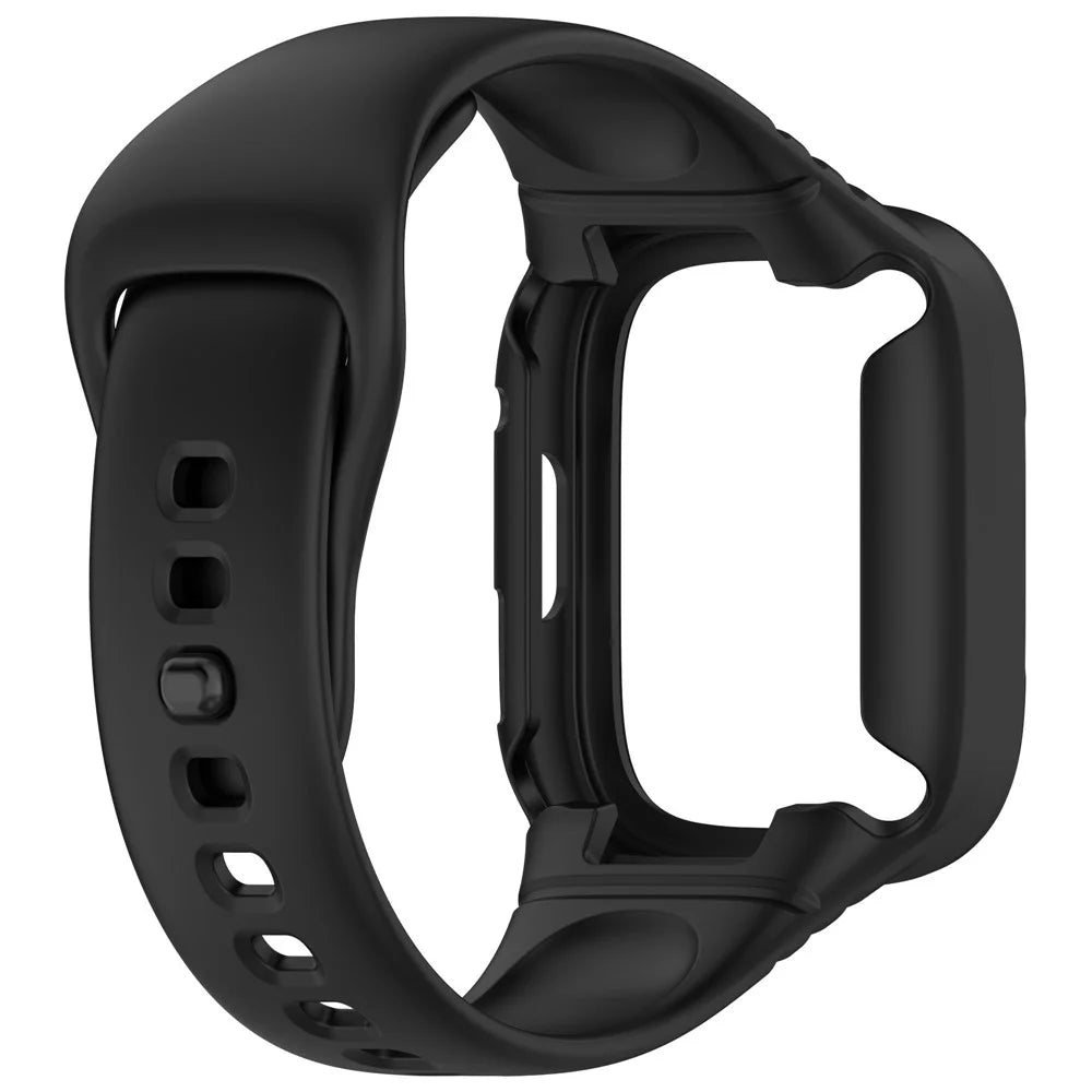 For Xiaomi Redmi Watch 3 Replacement Wrist Band Integrated Silicone Strap Watch Protective Case - Black - 2